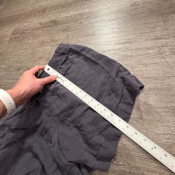 Vintage Mossimo Shorts Womens‎ 14 Blue 100% Linen Elastic Waist Casual Adult - Picture 8 of 10